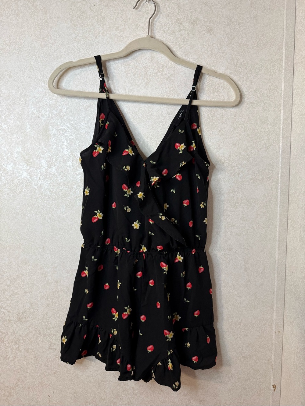 Black Strawberry Romper
